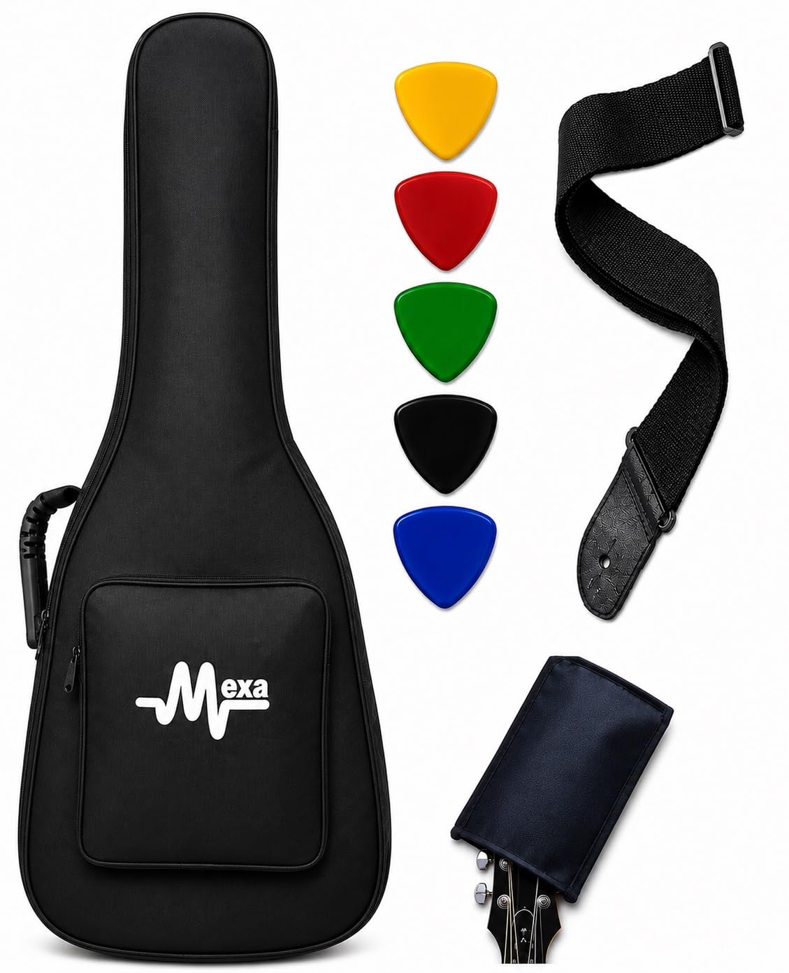 Mexa Acoustic Guitar Bag Foam Padded For 38; 39; 40; 41; Inches Guitar Like - Fender; Yamaha; Cort; Ibanez; Xtag; Ashton; Kadence; Vault; Givson Other Brands.